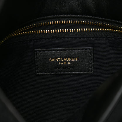 Saint Laurent Tweed Quilted Small Loulou Puffer Monogram Chain Satchel Black 6 of 10