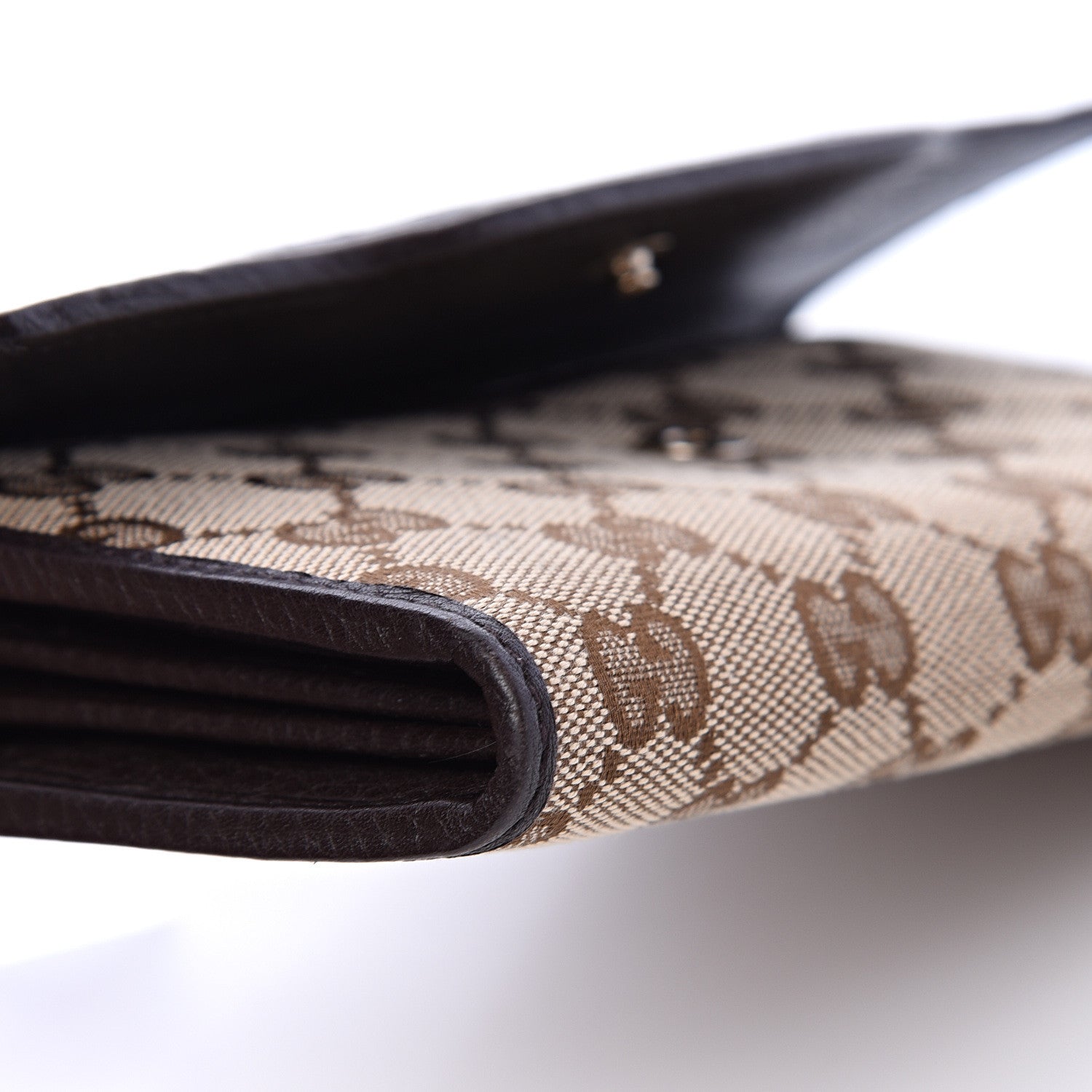 Gucci Monogram Interlocking G Horsebit Web Continental Wallet Dark Brown 7 of 9