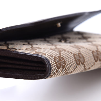 Gucci Monogram Interlocking G Horsebit Web Continental Wallet Dark Brown 7 of 9