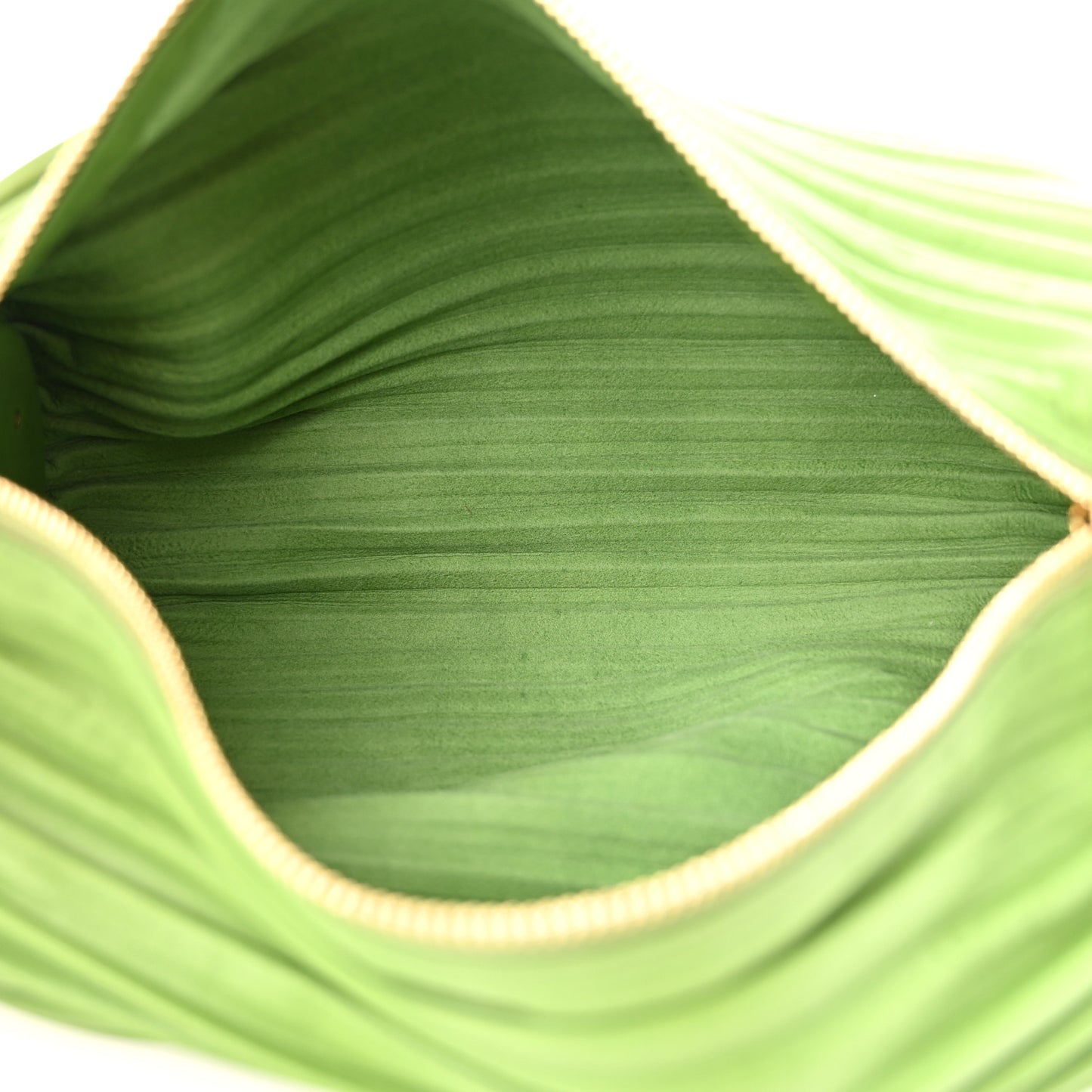 Lambskin Pleated Bracelet Pouch Shoulder Bag Spring Green