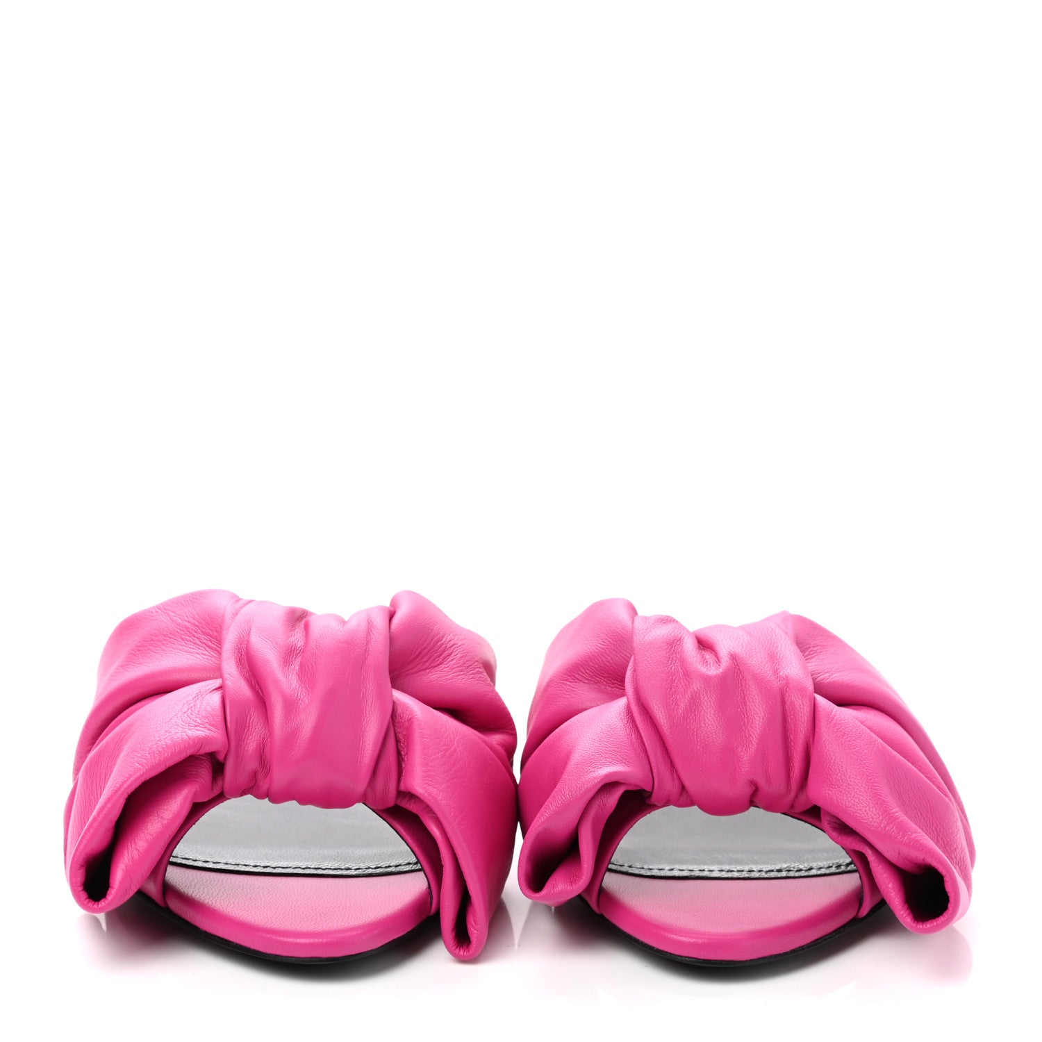 Balenciaga Soft Nappa Square Knife Bow Flat Slide Sandals 35 Magenta Pink 2 of 9