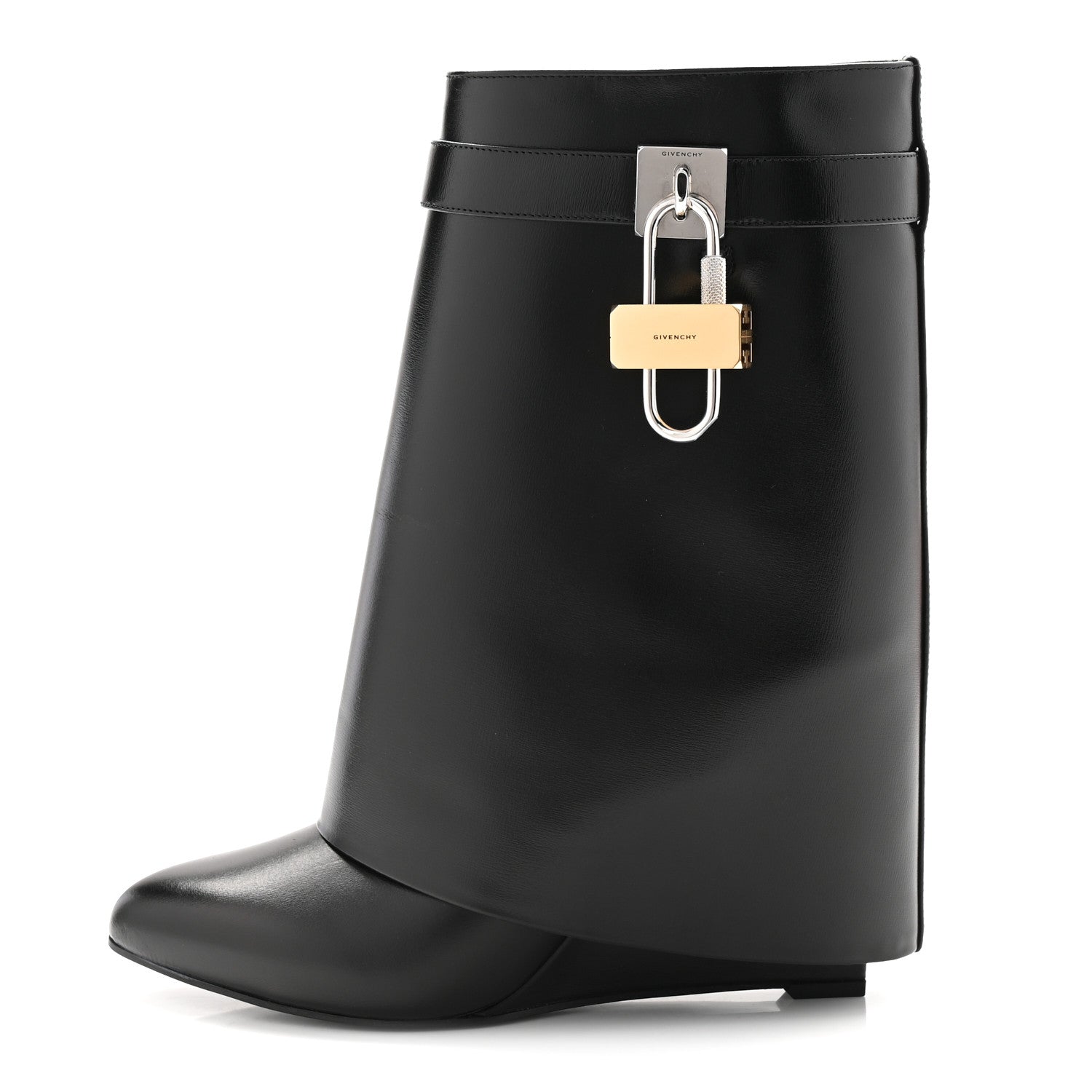 Givenchy Calfskin Shark Lock Ankle Boots 40 Black 1 of 9