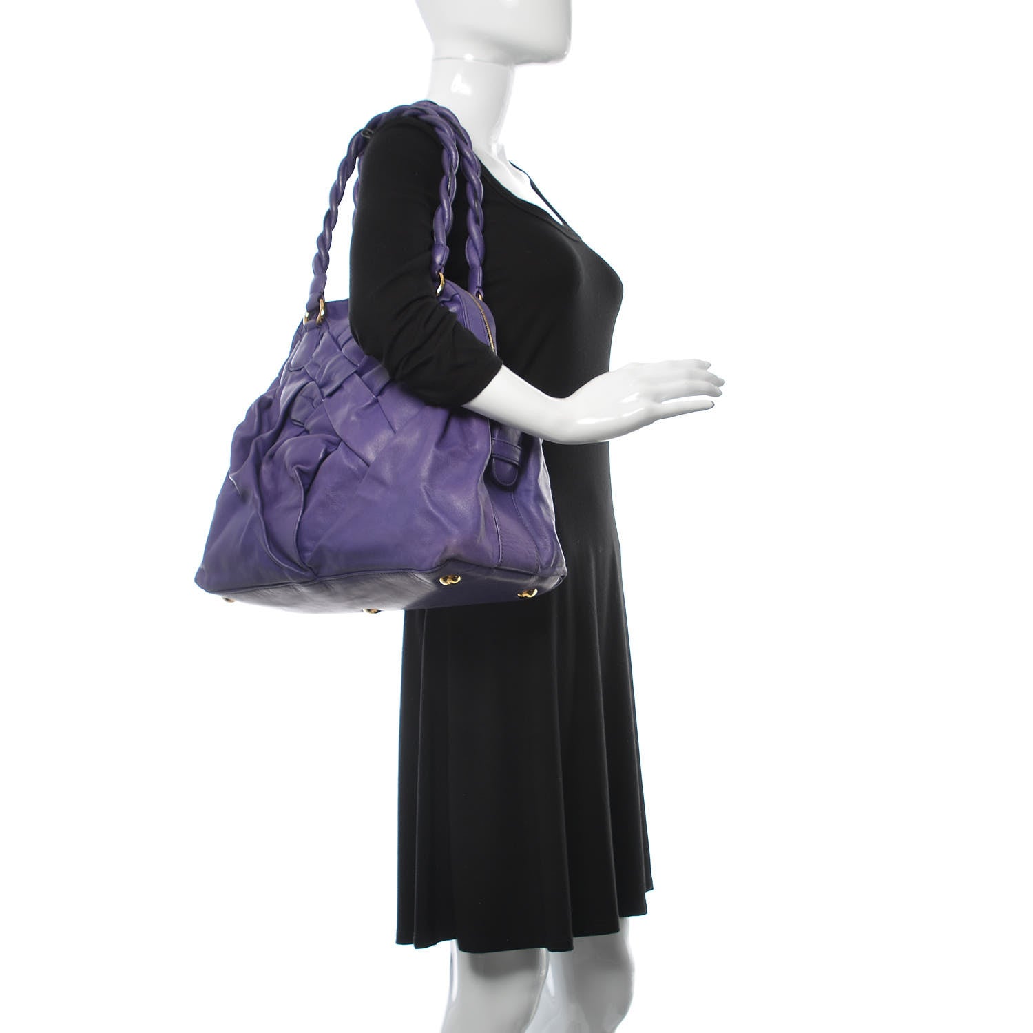 Valentino Garavani Lambskin Woven Couture Bag Purple 2 of 15