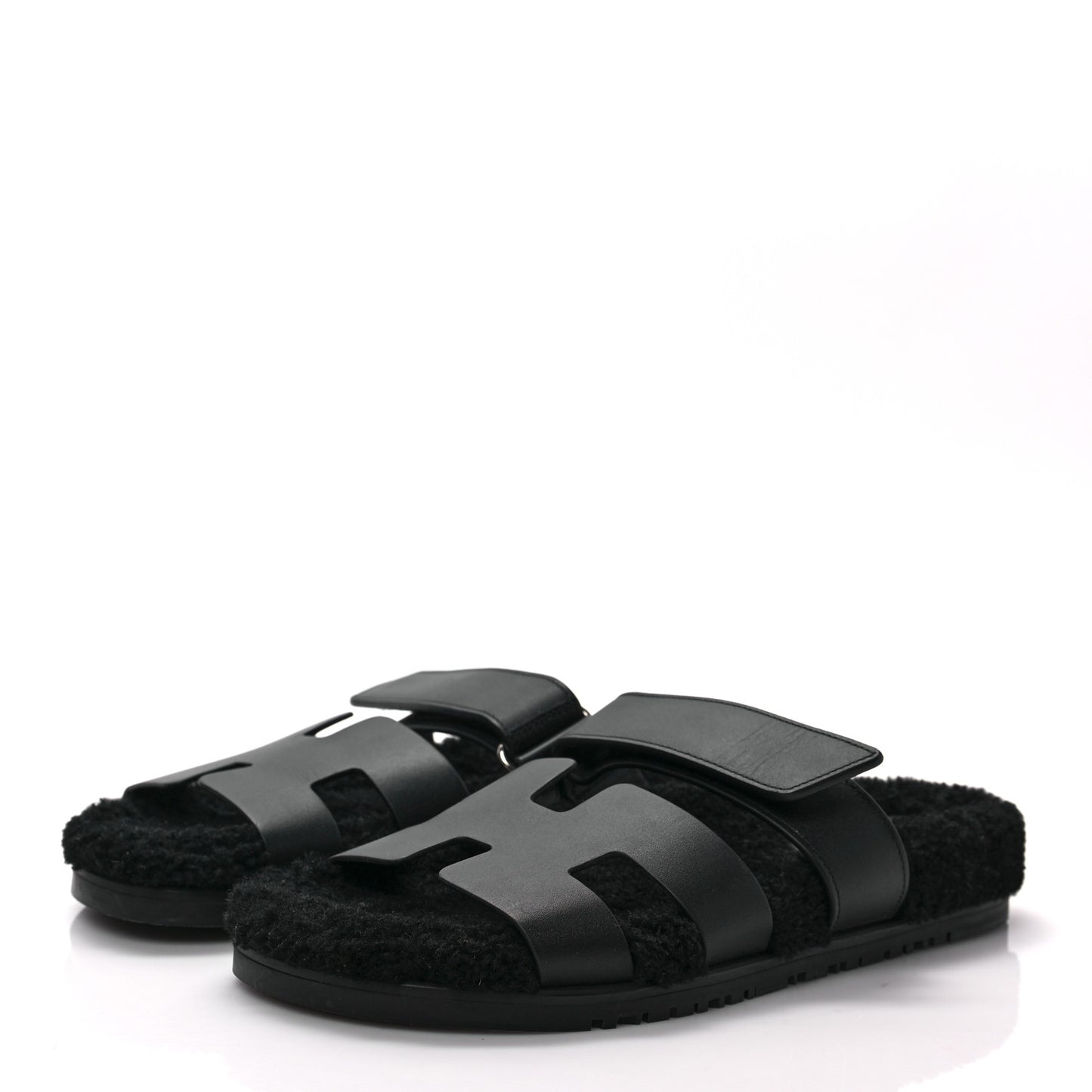 Calfskin Woolskin Womens Chypre Sandals 39 Black