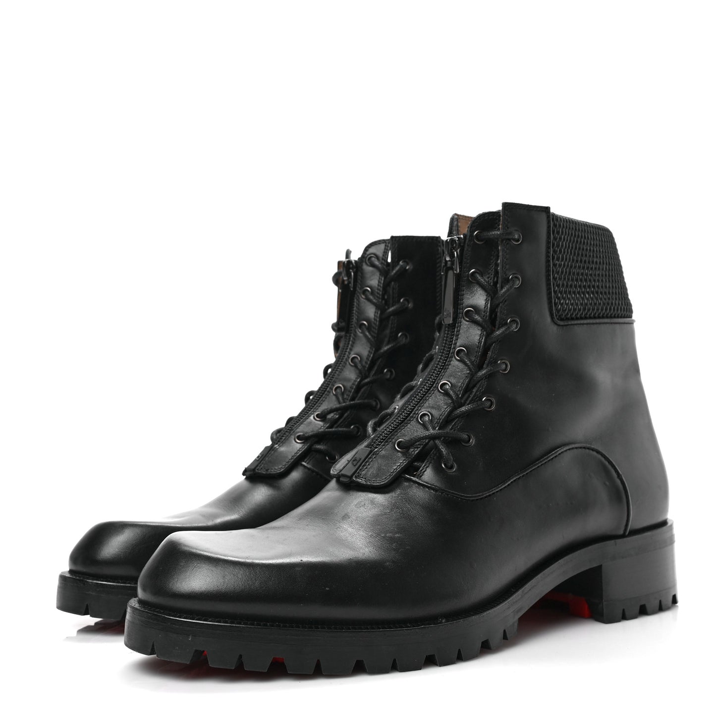 Calfskin Mens Trapman Flat Boots 45.5 Black