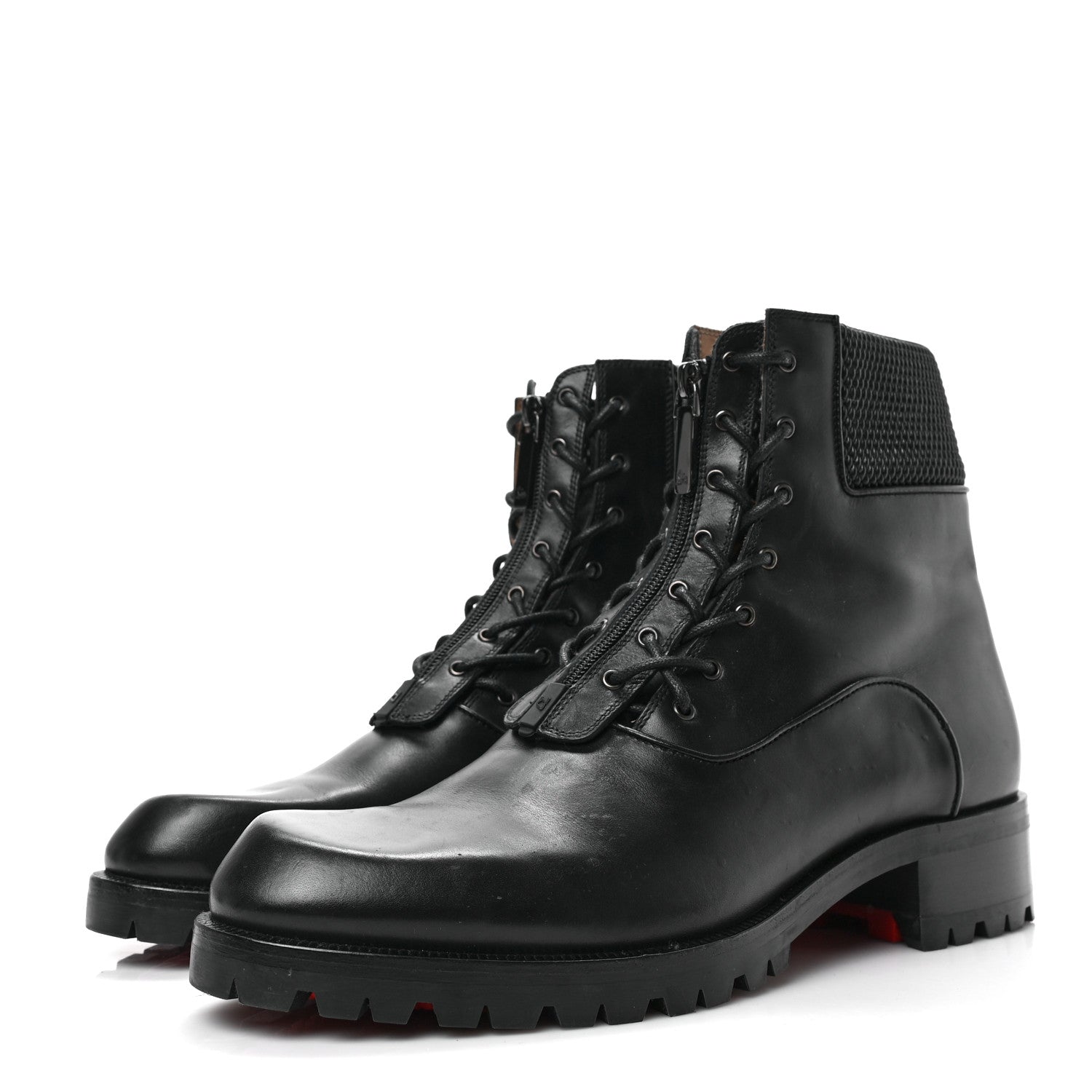 Christian Louboutin Calfskin Mens Trapman Flat Boots 45.5 Black 3 of 7