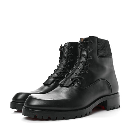 Christian Louboutin Calfskin Mens Trapman Flat Boots 45.5 Black 3 of 7