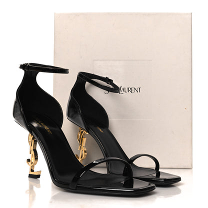 Saint Laurent Patent Calfskin Opyum 85 Sandals 40 Black 10 of 10