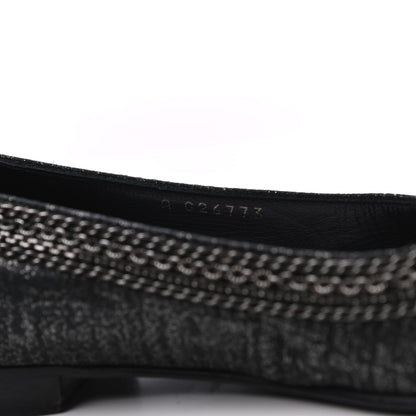 Chanel Tweed Patent Cap Toe Ballerina Flats 37 Black 23 of 23