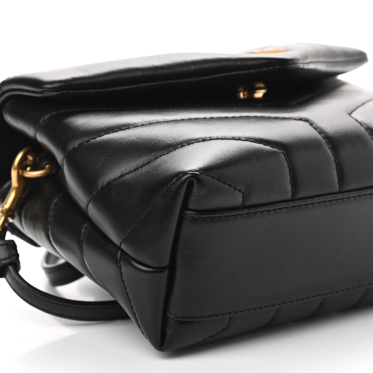 Saint Laurent Calfskin Y Quilted Monogram Toy Loulou Crossbody Bag Black 8 of 9