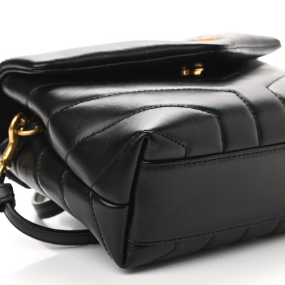 Saint Laurent Calfskin Y Quilted Monogram Toy Loulou Crossbody Bag Black 8 of 9