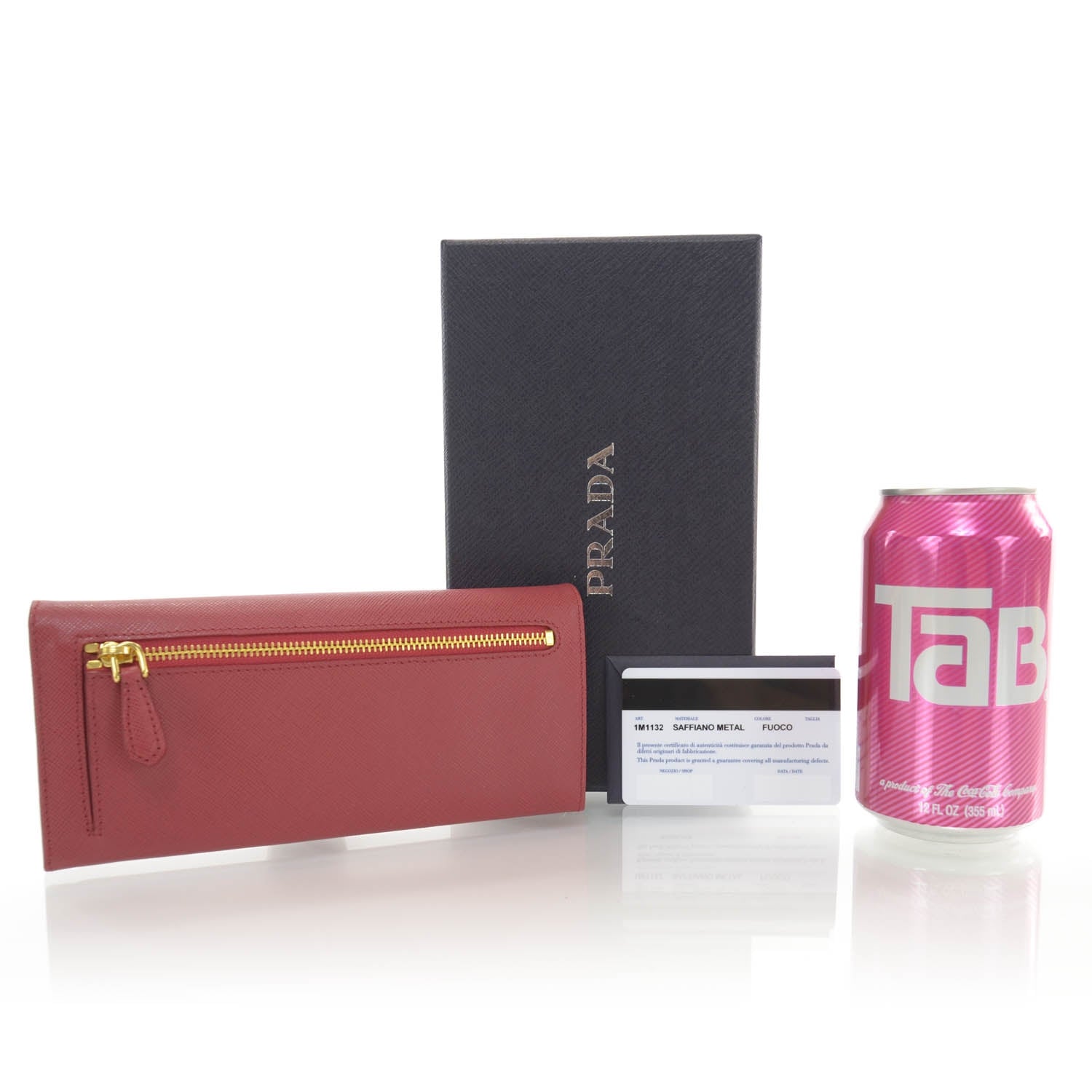 Prada Saffiano Continental Flap Wallet Fuoco 2 of 7