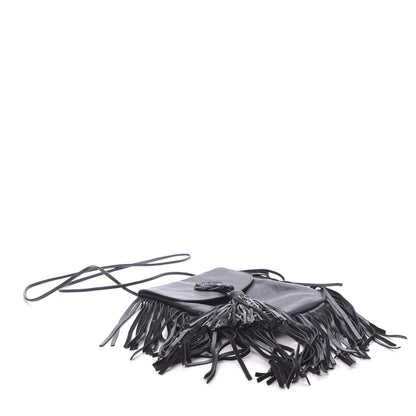Saint Laurent Lambskin Fringe Small Anita Crossbody Bag Black 4 of 11