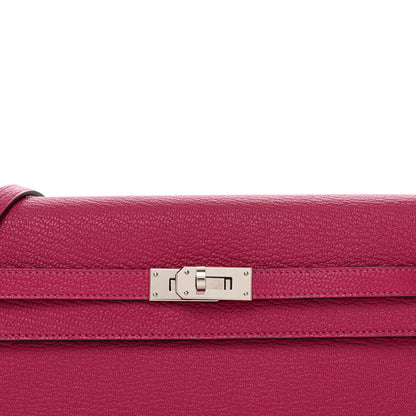 Hermes Chevre Mysore Kelly Wallet To Go Rose Mexico 5 of 9