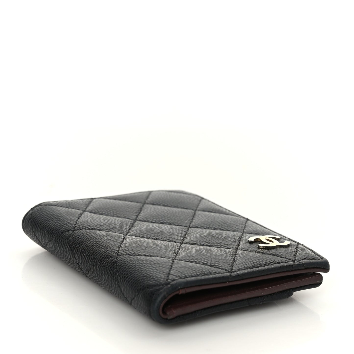 Caviar Quilted Card Holder Wallet Black