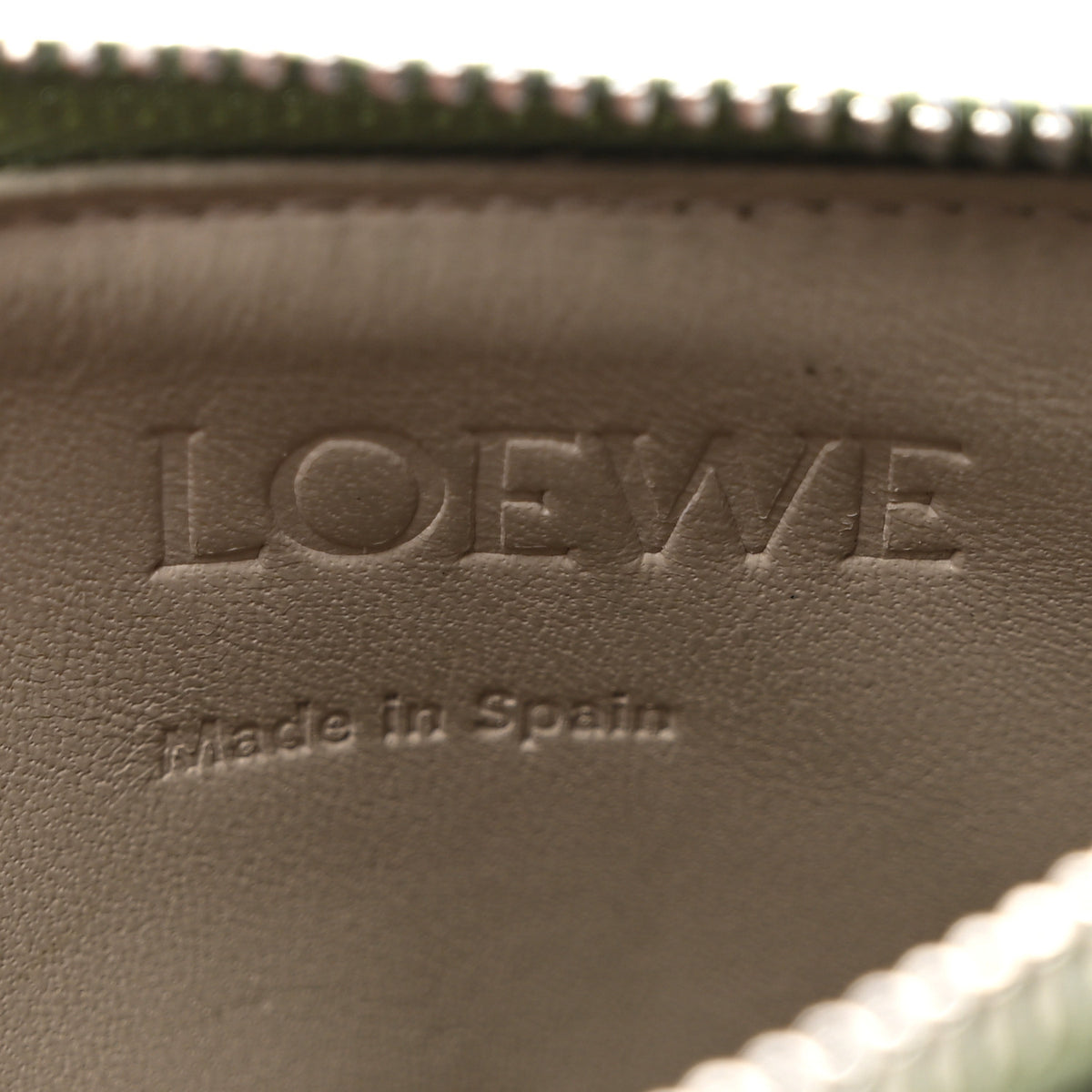 Soft Grained Calfskin Zip Coin Card Holder Rosemary Tan