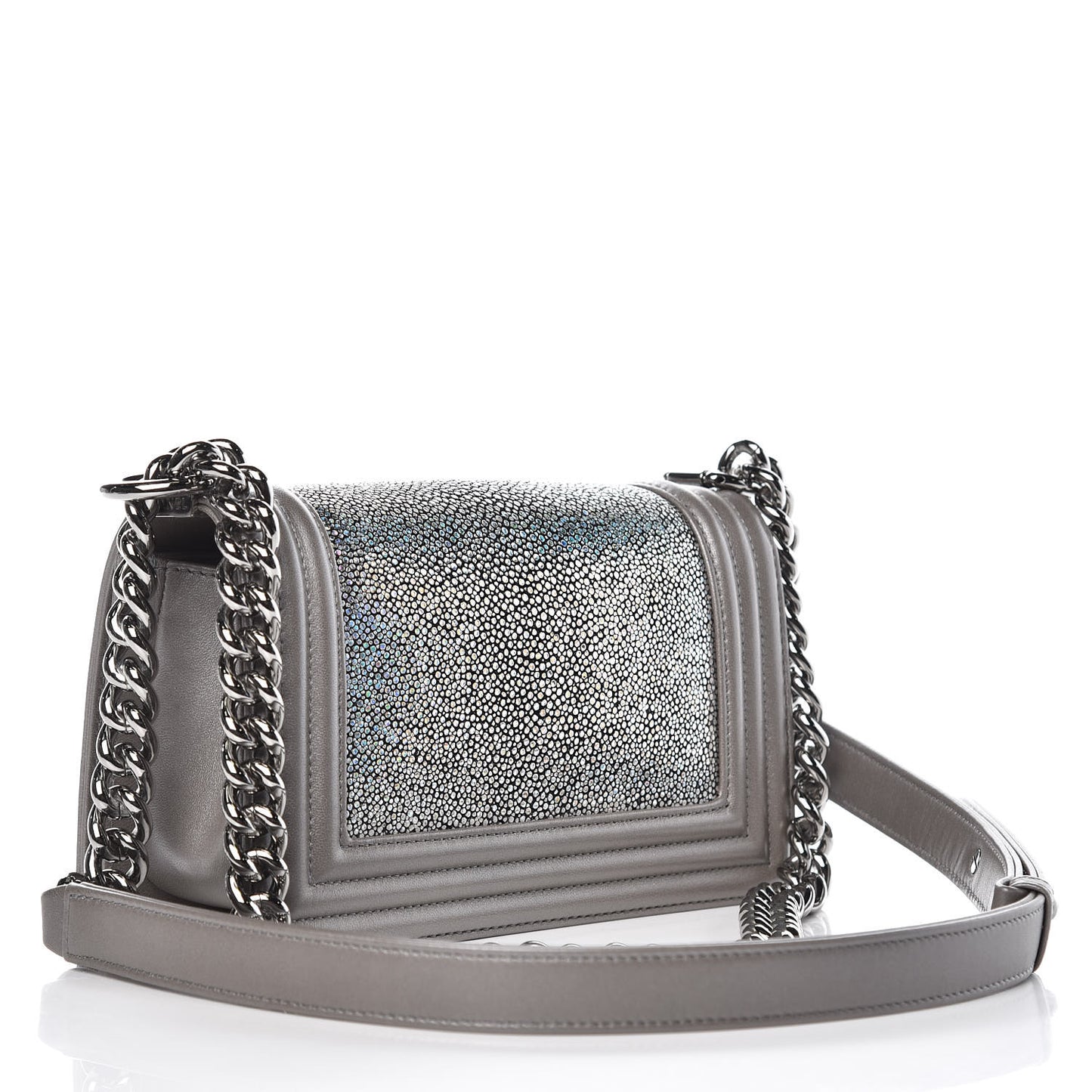 Galuchat Stingray Small Boy Flap Silver