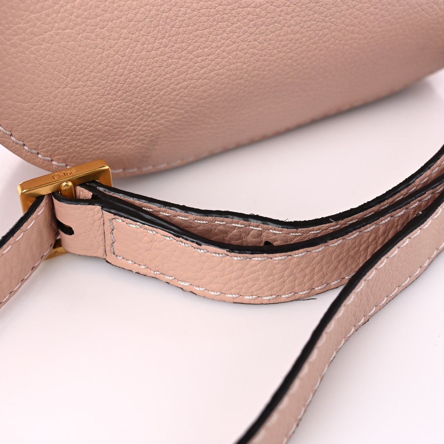 Grained Calfskin Small Marcie Saddle Bag Misty Lavender