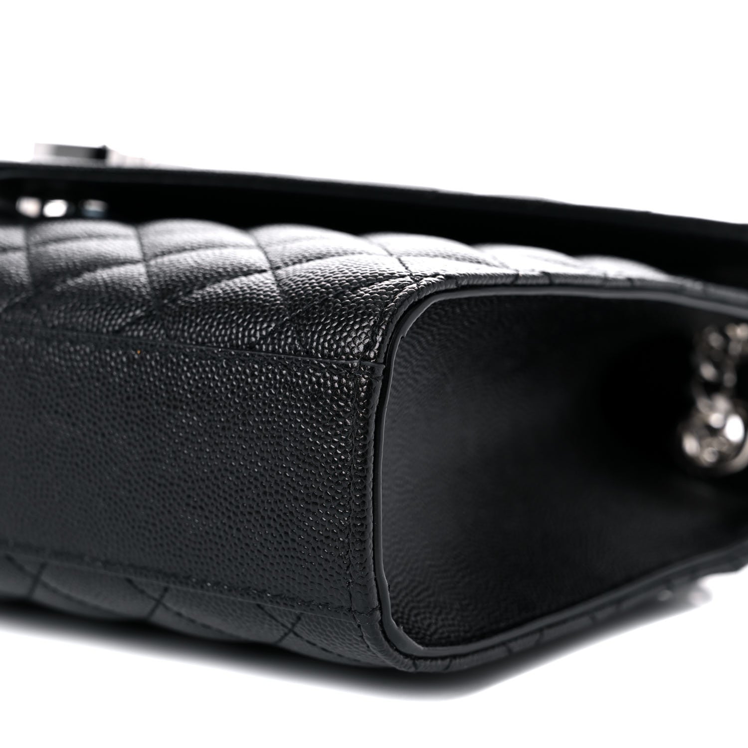 Saint Laurent Grain De Poudre Textured Mixed Matelasse Triquilt Medium Monogram Satchel Black 9 of 9