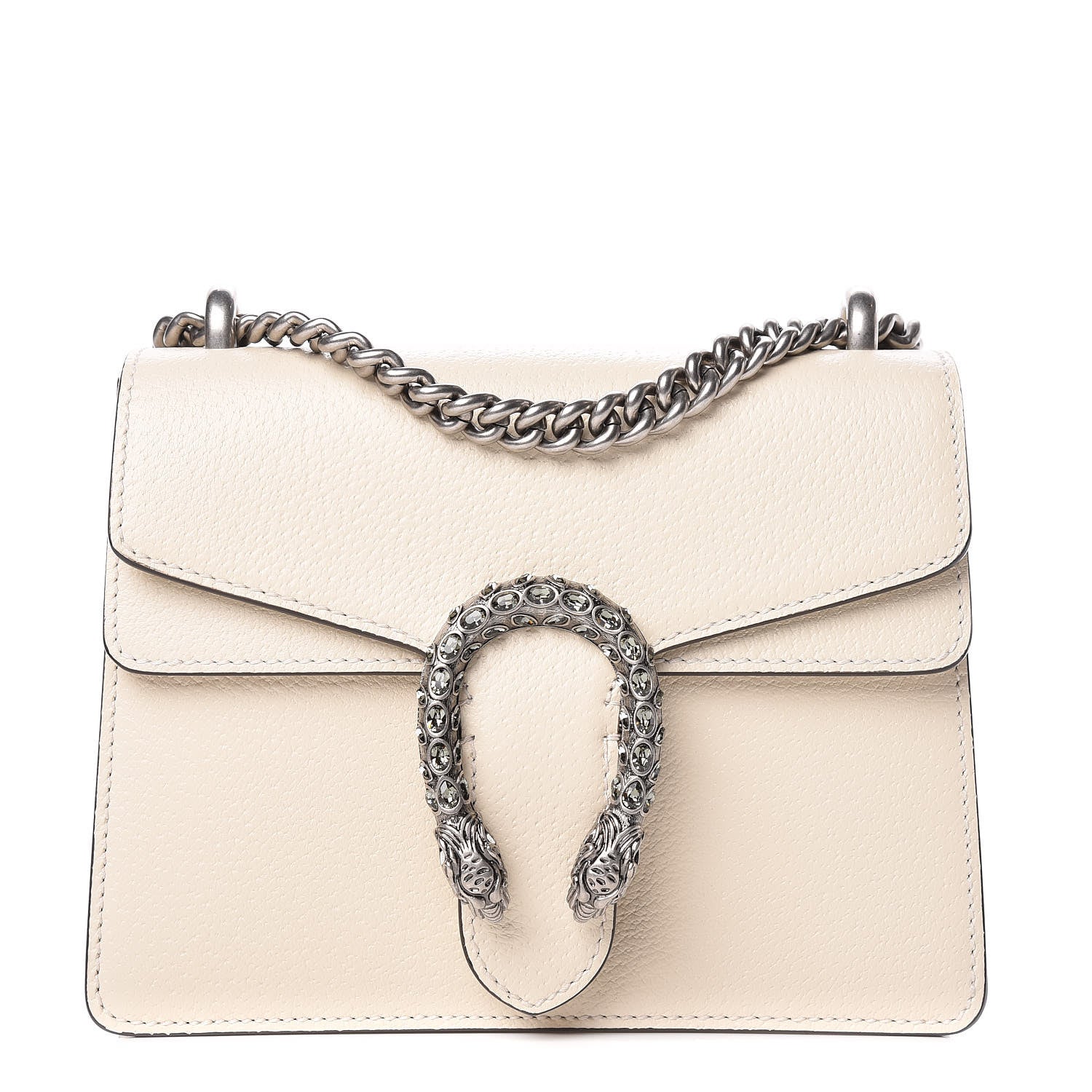 Gucci Textured Calfskin Crystal Mini Dionysus Shoulder Bag Mystic White 1 of 10