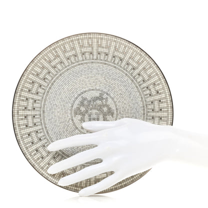 Hermes Porcelain Mosaique au 24 Platine Dessert Plate 8.3 2 of 9