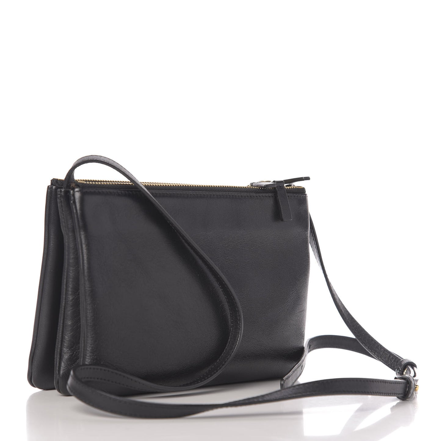 Lambskin Small Trio Crossbody Bag Black