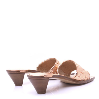 Bottega Veneta Metallic Nappa Intrecciato Heeled Sandals 37.5 Rose Gold 4 of 11