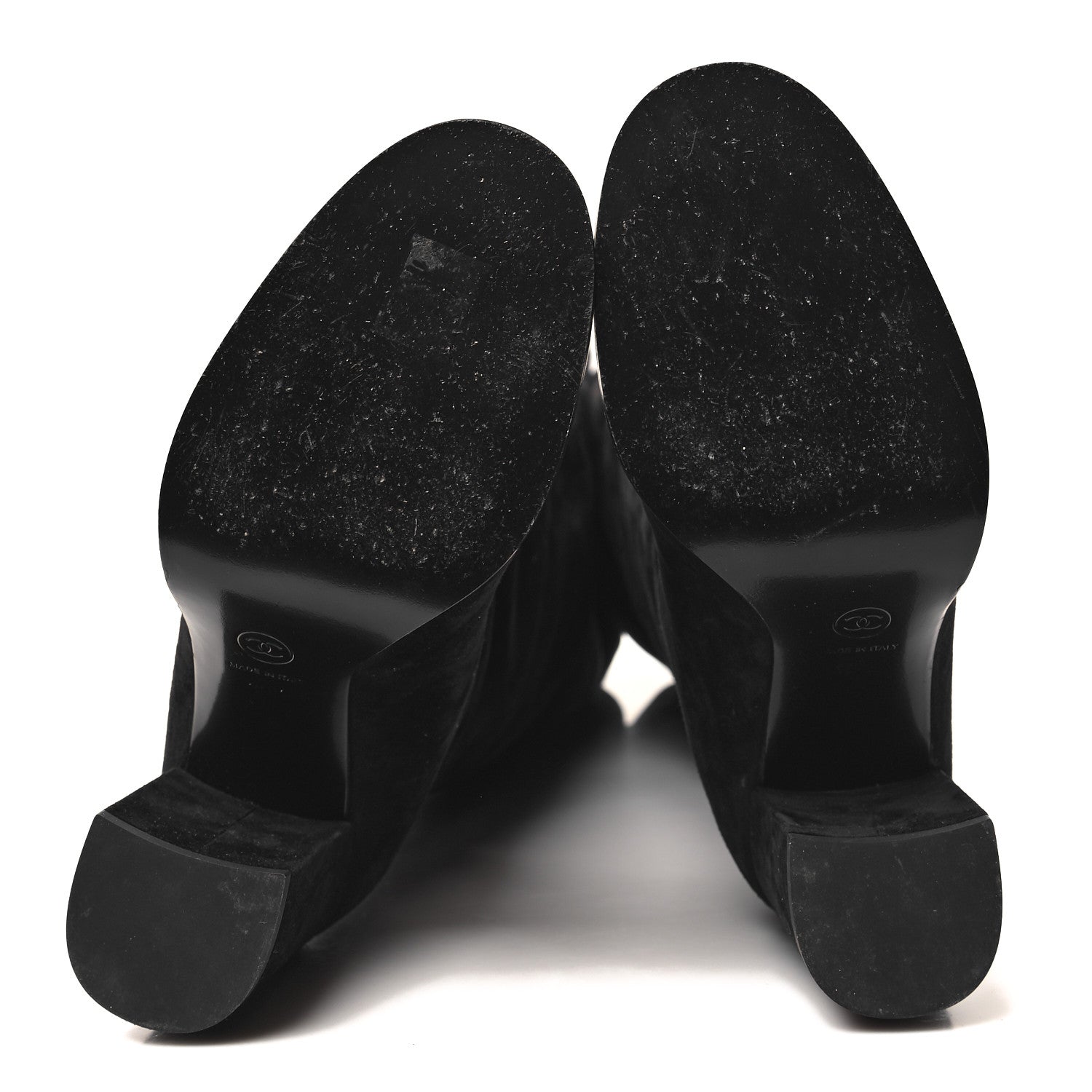 Chanel Suede Calfskin Grosgrain High Boots 39.5 Black 5 of 8