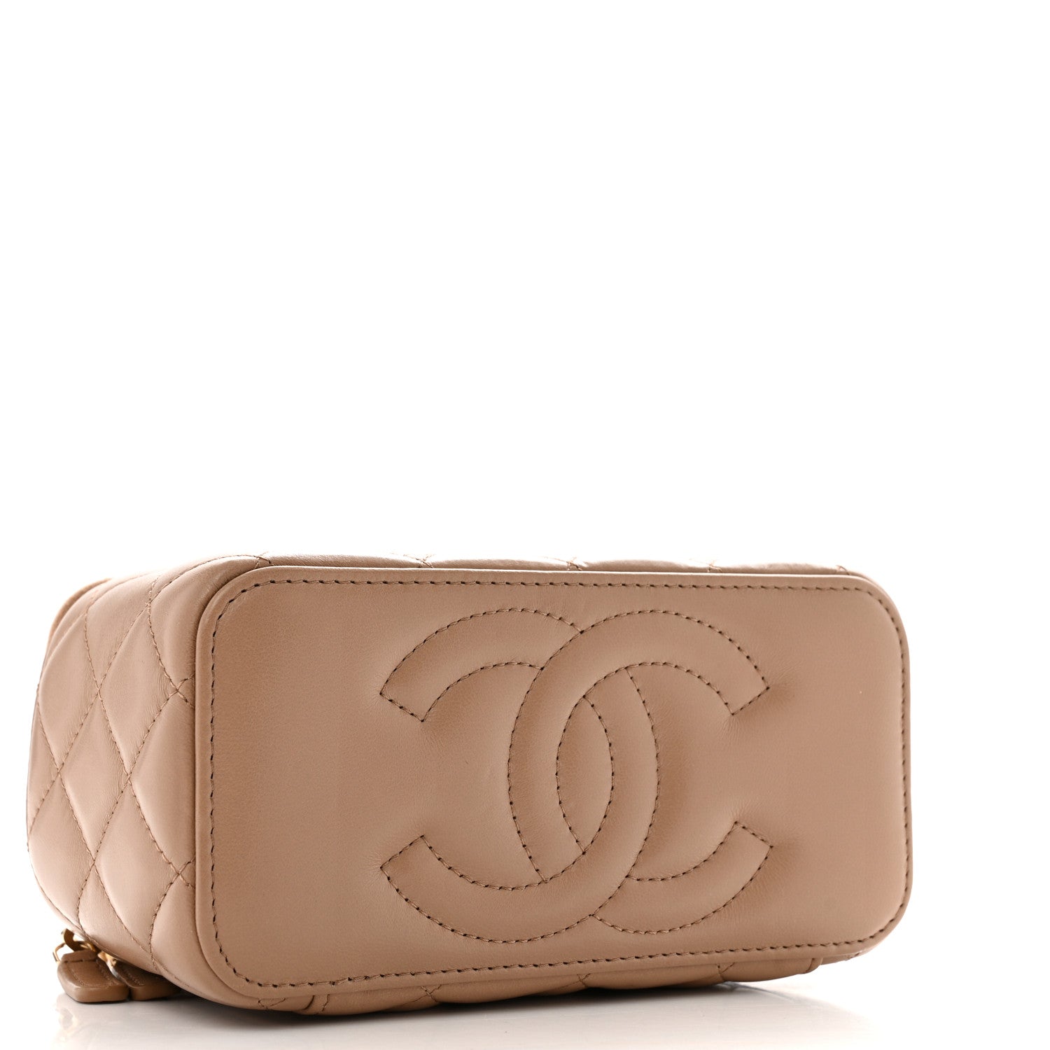 Chanel Lambskin Quilted Small Pillow Crush Vanity Case With Chain Beige 4 of 13