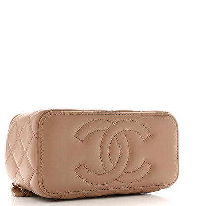 Chanel Lambskin Quilted Small Pillow Crush Vanity Case With Chain Beige 4 of 13