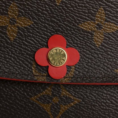 Louis Vuitton Monogram Bloom Flower Emilie Wallet Rouge 9 of 12