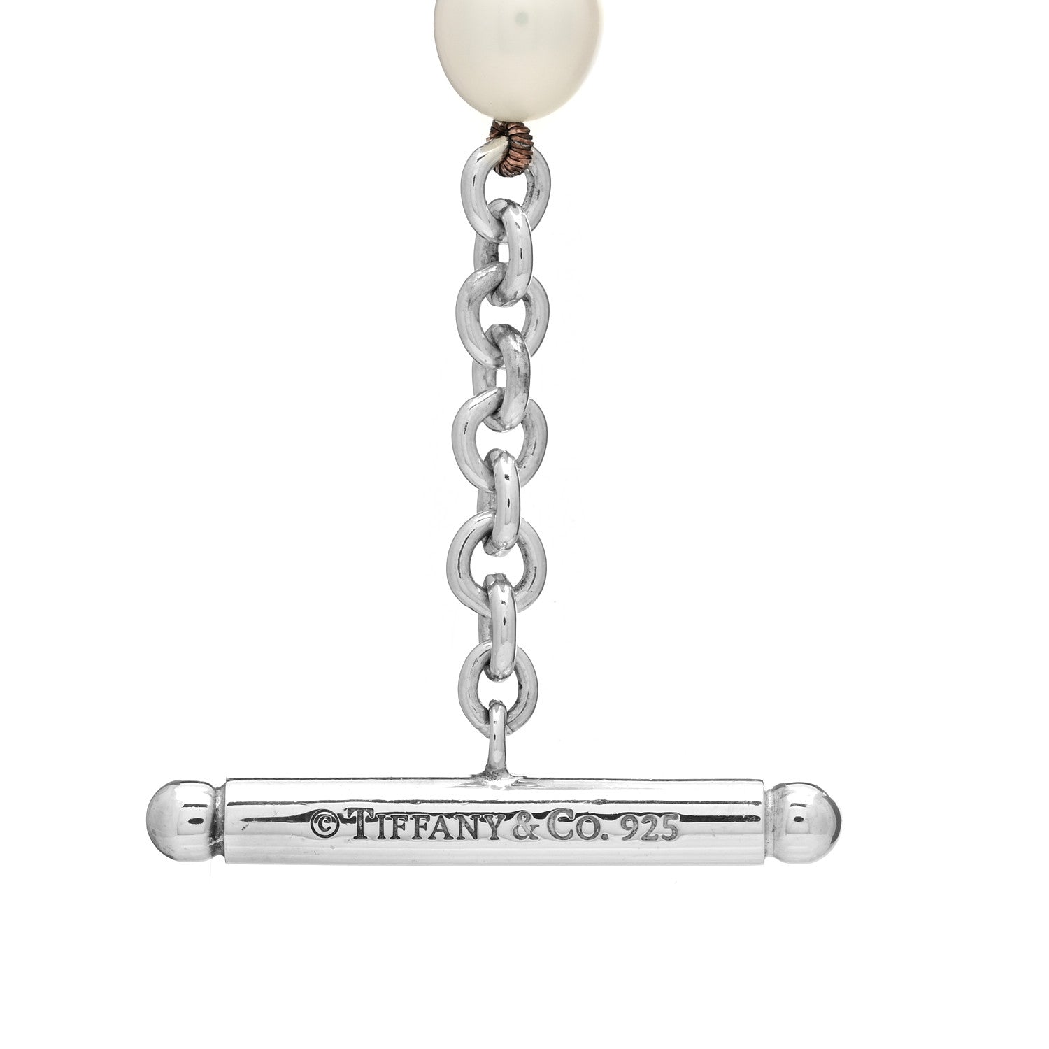 Tiffany Sterling Silver Pearl Strand Toggle Necklace 4 of 4