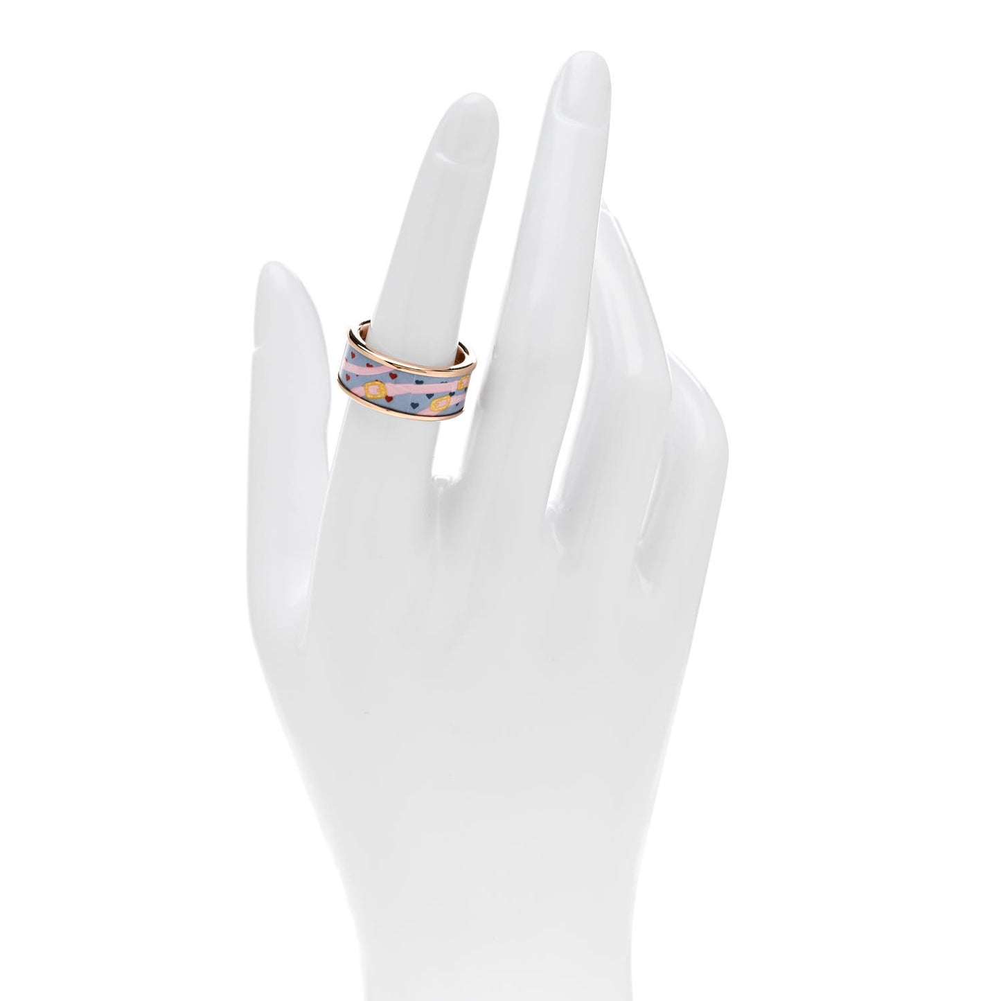 Enamel Printed Gold Plated Brides de Gala Love Ring 55