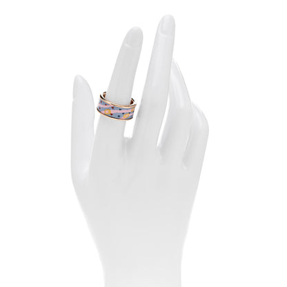 Hermes Enamel Printed Gold Plated Brides de Gala Love Ring 55 2 of 7