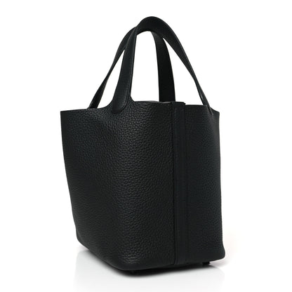 Hermes Taurillon Clemence Monochrome Picotin Lock 18 PM Black 2 of 9