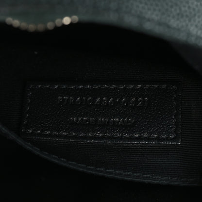 Saint Laurent Grain De Poudre Matelasse Chevron Quilted Round Vinyle Camera Bag New Vert Fonce 7 of 10