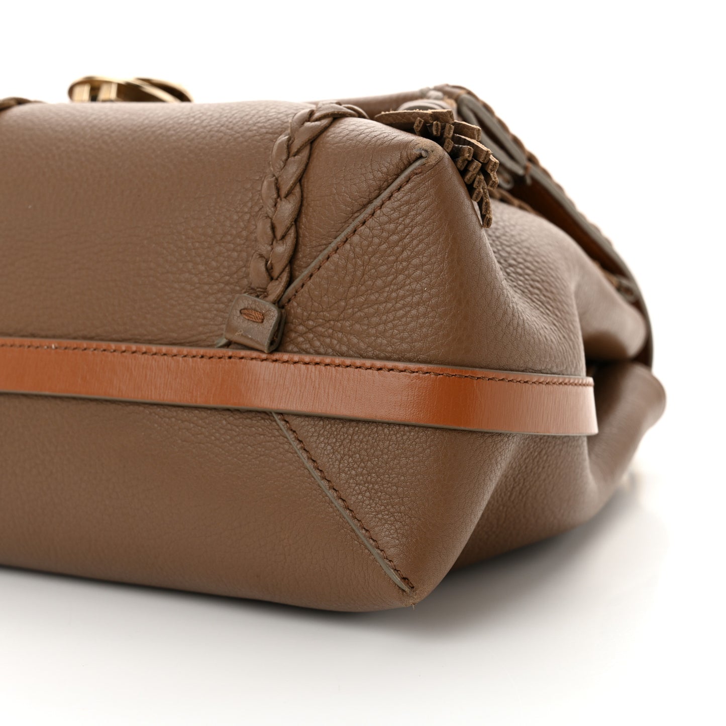 Grained Calfskin Medium Penelope Shoulder Bag Nut