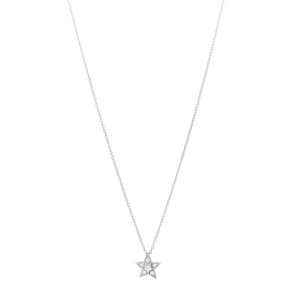 Chanel 18K White Gold Diamond Small Comete Geode Pendant Necklace 1 of 4