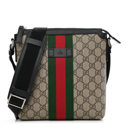 Gucci GG Supreme Monogram Web Messenger Bag Black 1 of 8