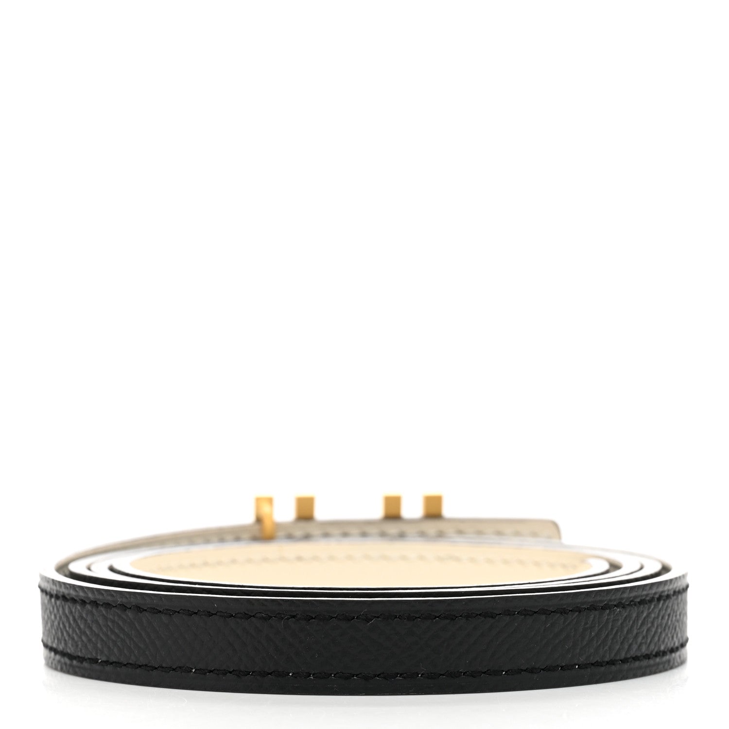 Hermes Swift Epsom Lacquered Metal 13mm Au Carre Double H Belt Black Craie 2 of 4