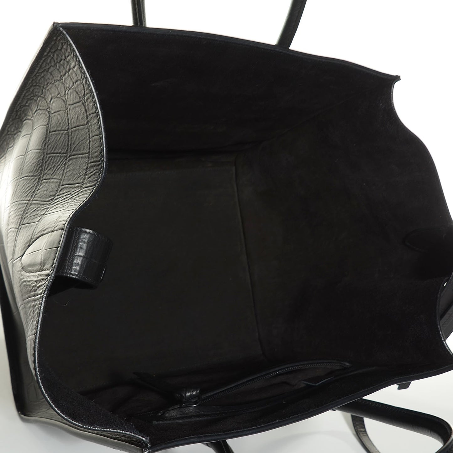 Crocodile Embossed Calfskin Medium Phantom Luggage Black