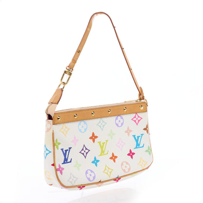 Louis Vuitton Monogram Multicolor Pochette Accessories White 2 of 8
