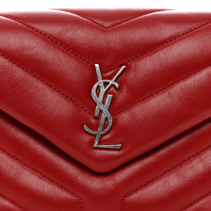 Saint Laurent Calfskin Y Quilted Monogram Toy Loulou Crossbody Bag Rouge Eros 5 of 11
