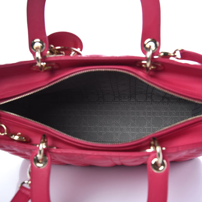 Christian Dior Lambskin Cannage Large Lady Dior Fuchsia 5 of 11