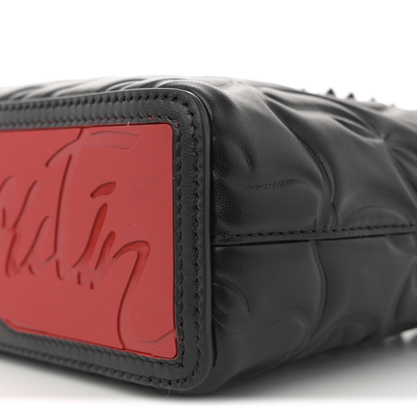 Nappa Embossed Mini East West Cabata Tote Black