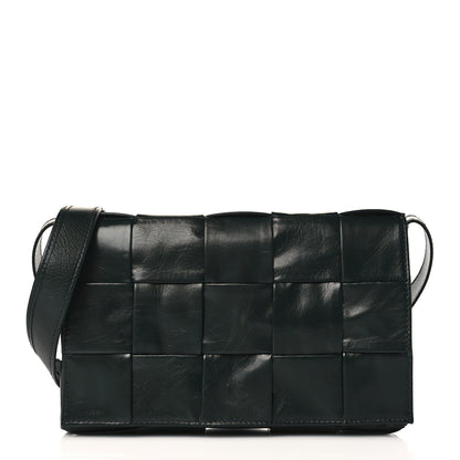 Bottega Veneta Paper Calfskin Maxi Intreccio Cassette Crossbody Bag Black 1 of 14