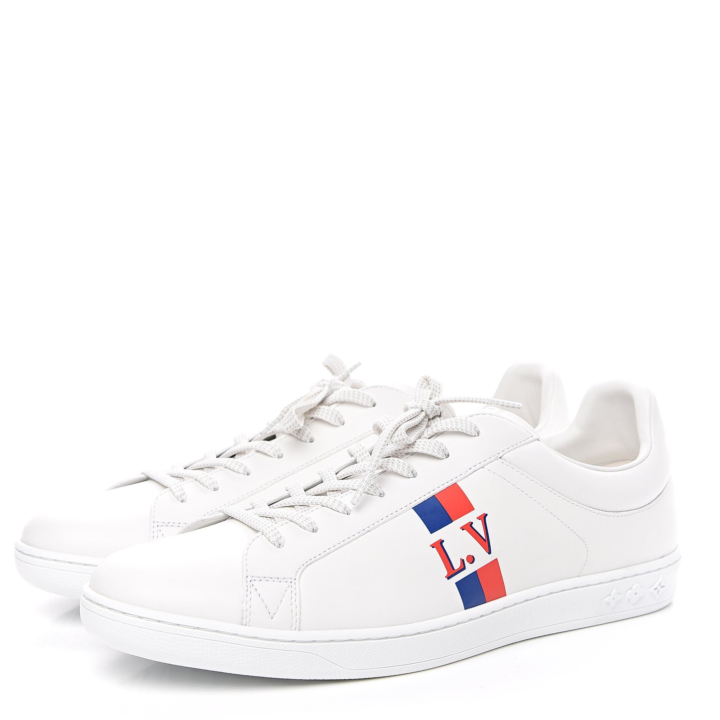 Calfskin Luxembourg Sneakers 10 White Red Blue