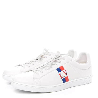 Louis Vuitton Calfskin Luxembourg Sneakers 10 White Red Blue 3 of 10