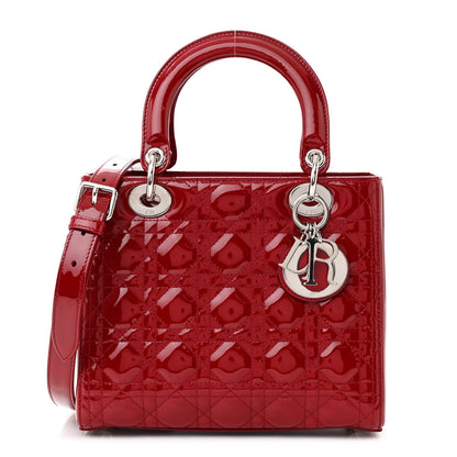 Christian Dior Patent Cannage Medium Lady Dior Red 1 of 11