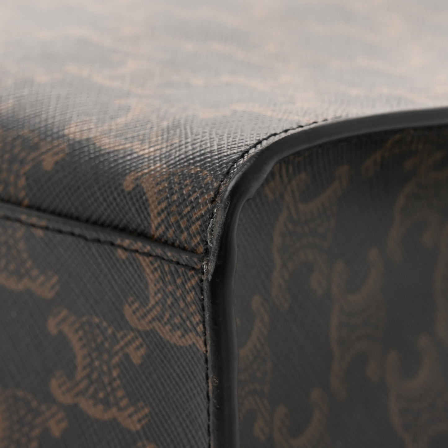 Triomphe Canvas Calfskin Small Vertical Cabas Tan